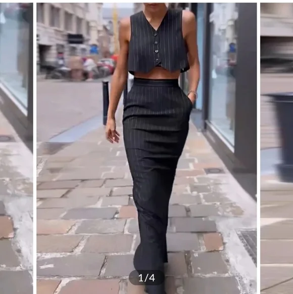 Commense Black Pinstripe Two-Piece Set - Picture 4 of 4